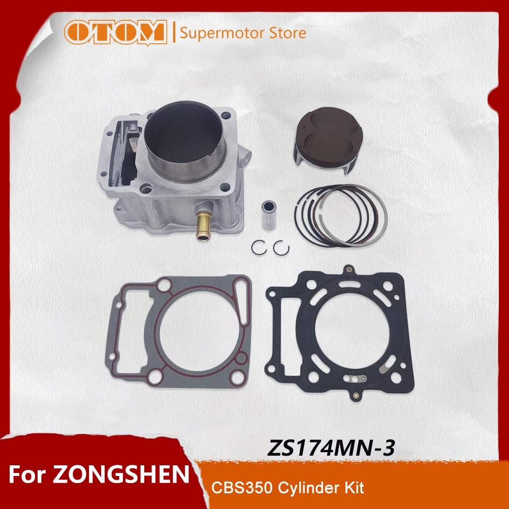 

OTOM Motorcycle 77mm Cylinder Block Head Gasket Piston Pin Ring Kit For ZONGSHEN CBS350 CBS300 ZS174MN-3 Off-road Accessories