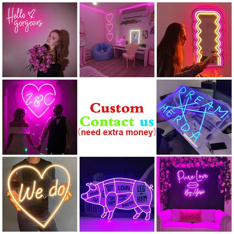 Custom Neon Light Sign Better Together Happy Birthday Led Letter Large Weddings Wall Text Sign Bar Party Decor Dropshipping