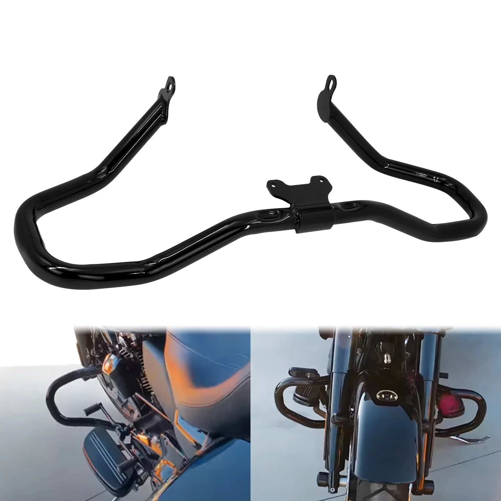 

Black Motorcycle Chopped Engine Guard Highway Crash Bar For Harley Touring Street Glide Special FLHXS Road King FLHR 2014-2025