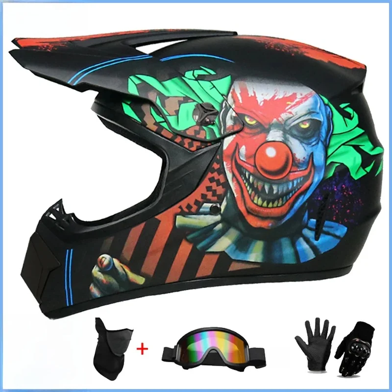 Motor Jeugd Kinderen Kind volledige helm Kinderhelmen Motocross Casco Moto Off-road bril Handschoenen Beschermende fietscasque - afbeelding 2