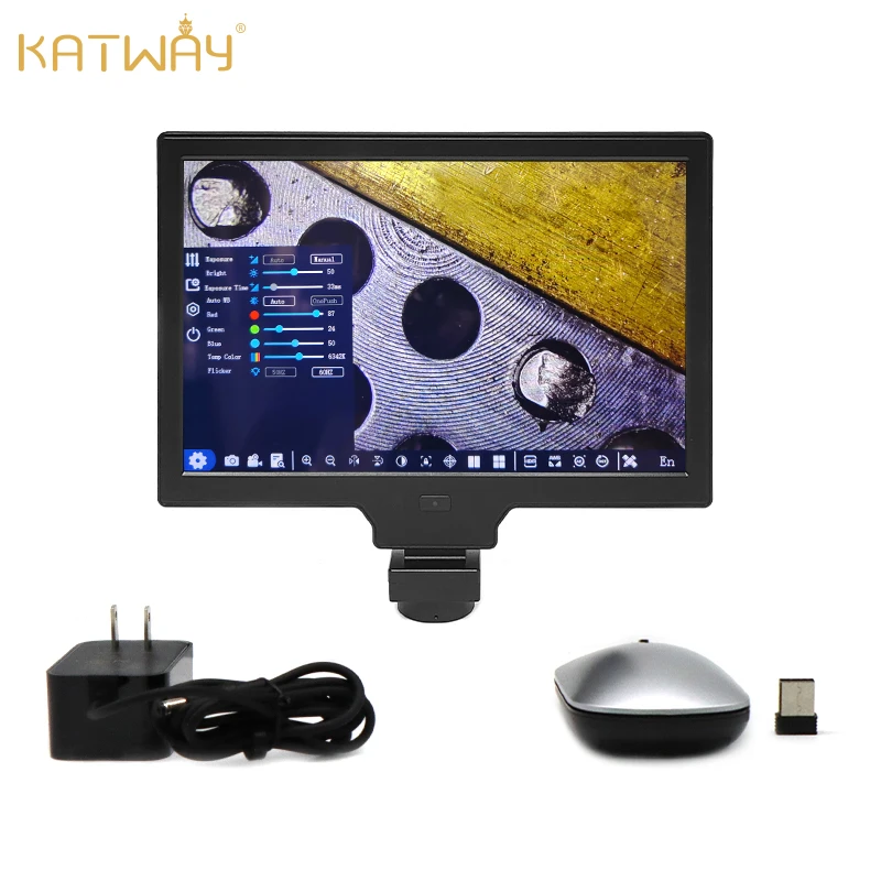 KATWAY Microcomputer Monitors Triocular Stero Zoom Microscope Accessories HH-MC01