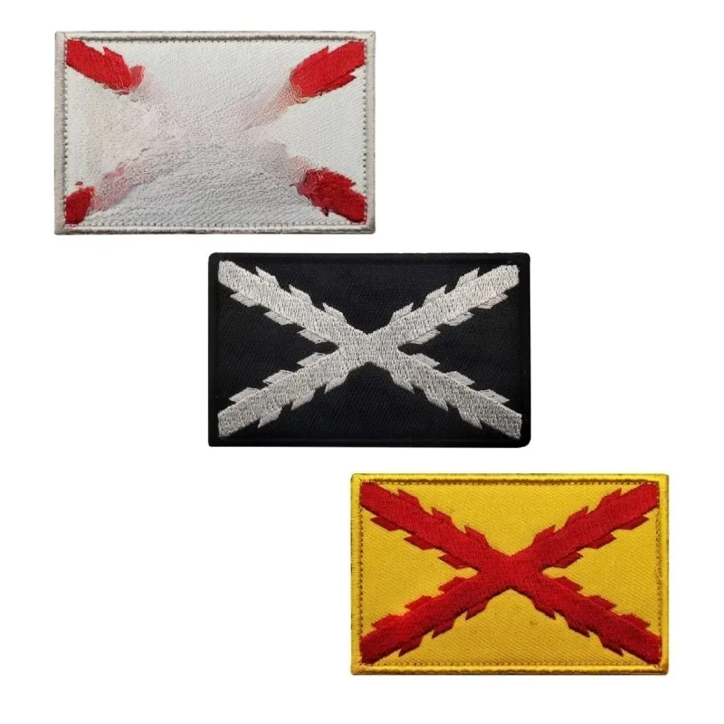 Naszywka z flagą hiszpańską Hiszpania Royal Tercios Cross of Burgundy Flag Badge Emblem Tactical Morale Embroidered Applique Military Sticker — zdjęcie 2