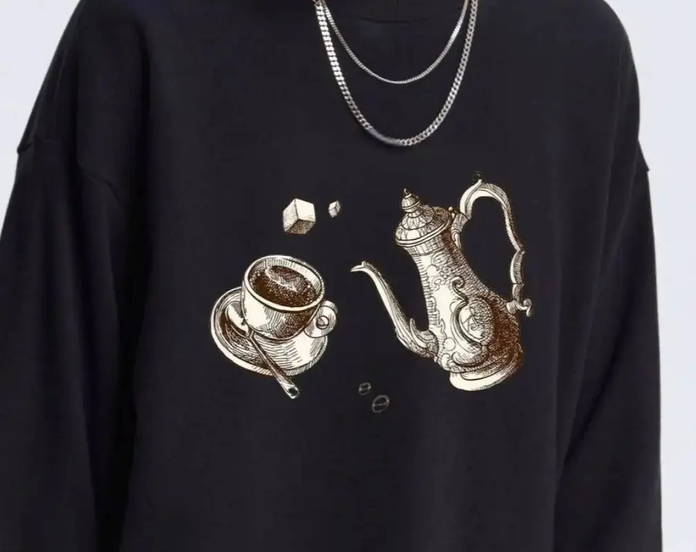 

Кофейник, толстовки, мешковатая детская женская одежда, модная женская стираная винтажная повседневная уличная одежда большого размера, бойфренд, тренировка для пары