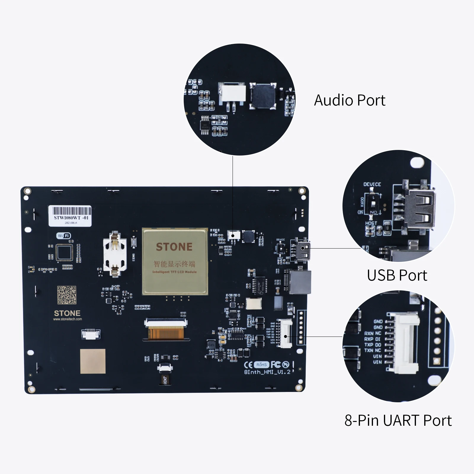 7 Inch Intelligentie Tee Hmi Lcd Touchscreen Modules Tft Display Voor De Industriële Controle Met Gui Ontwerp Software