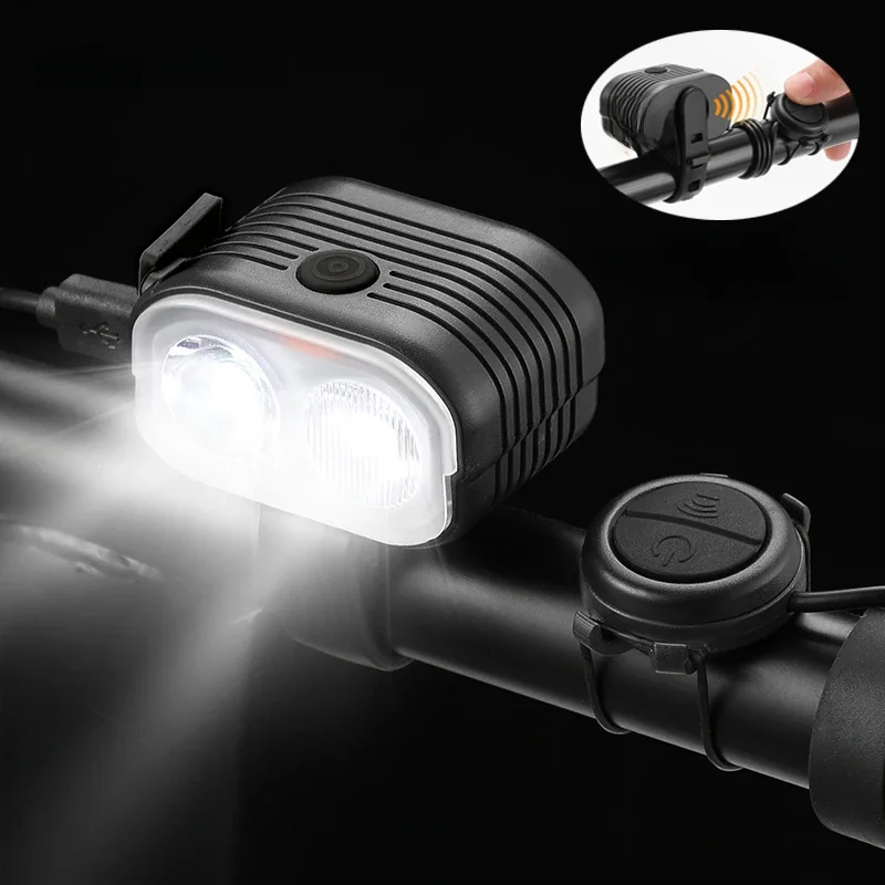 AliExpress PHMAX Bicycle Headlight with Horn USB Rechargeable Battery Waterproof LED Headlight Bicycle Light Super Bright Headlight 6 Modes