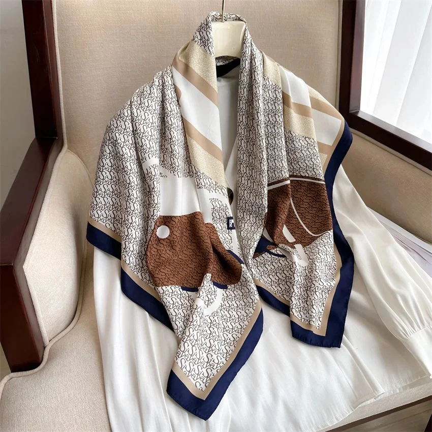 Écharpe de sauna 90x90cm pour femme, foulard, bandana, châle, hijab, quatre saisons, accessoires pour cheveux, nouvelle collection