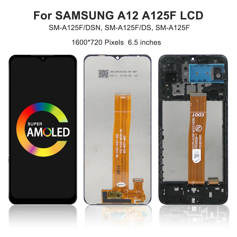 A12 6.5''OEM For Samsung For A125F A125M A125U A125N A125W LCD Display Touch Screen Digitizer Assembly Replacement