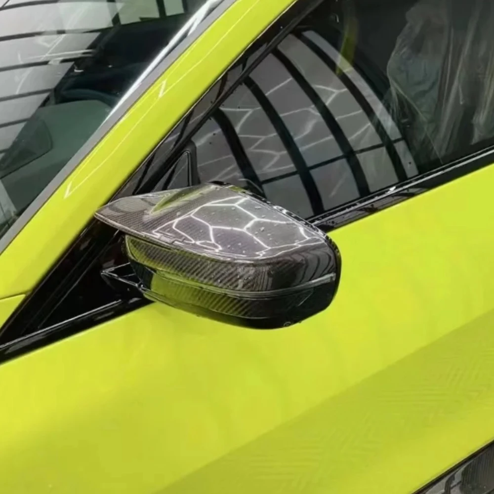 ألياف الكربون الحقيقية الخلفية لسيارات BMW M2 M3 M4 G87 G80 G81 G82 G83 عرض غطاء مرآة استبدال قبعات الباب الجانبي المنافسة LHD & RHD #2