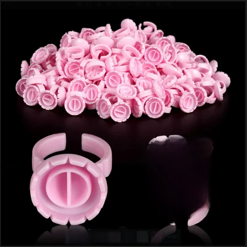 CNK 100 pièces colle à cils ventilateur tasse anneaux support conteneur pour Extension de cils tatouage Pigment tasse cils outil accessoires fournitures