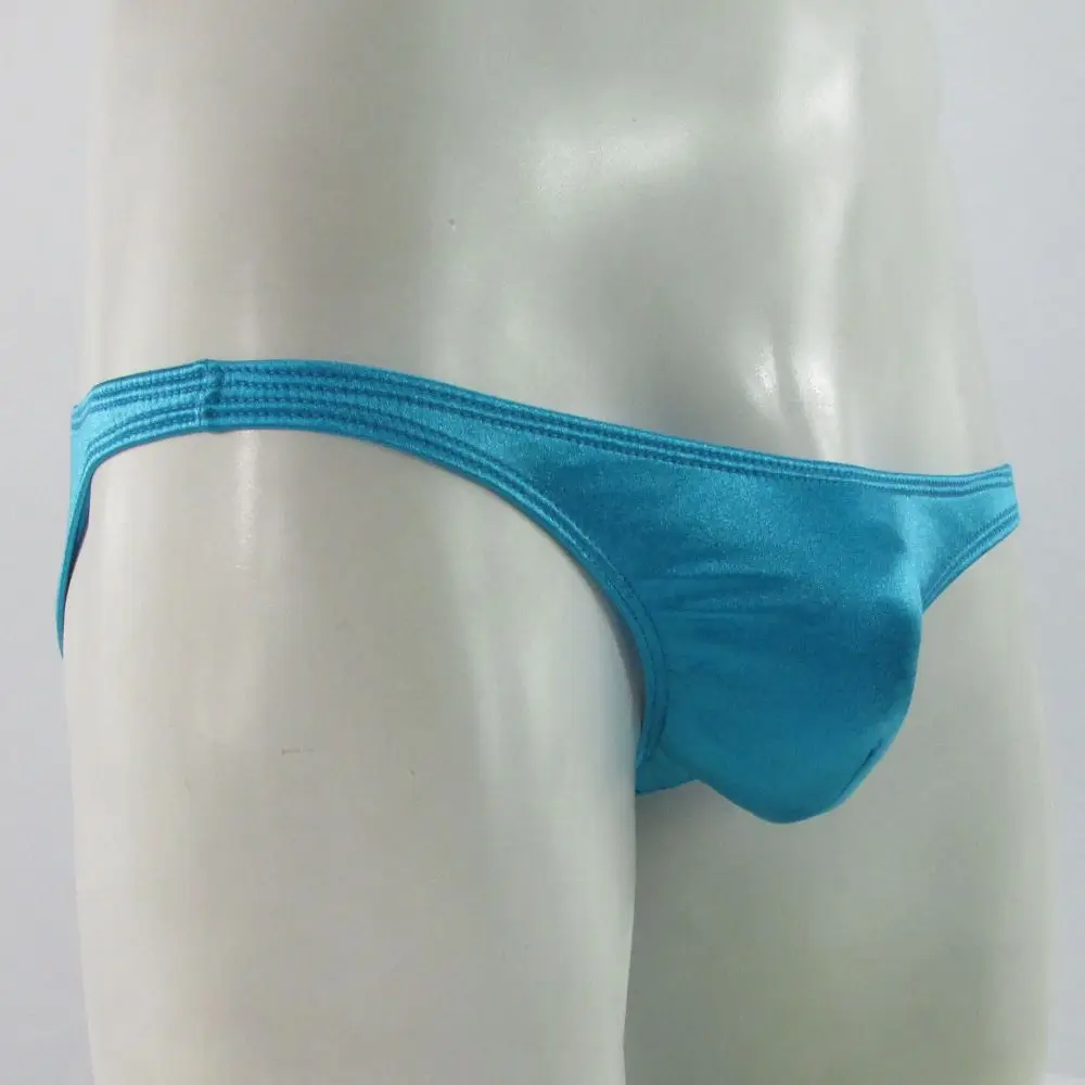 

Мужская выпуклая сумка для бикини G368Y с средней спинкой, блестящая атласная вязка с низкой посадкой, эластичная, гладкая