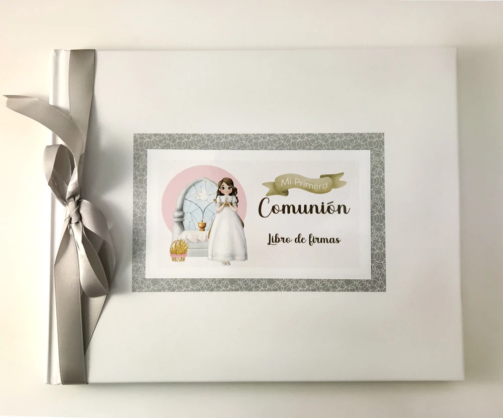 Arguval | Girl Altar communion signature book | 27,5x23 cm, 64 pages | Guest book, signature book, communion souvenir, signature photo blank book, souvenir album, communion