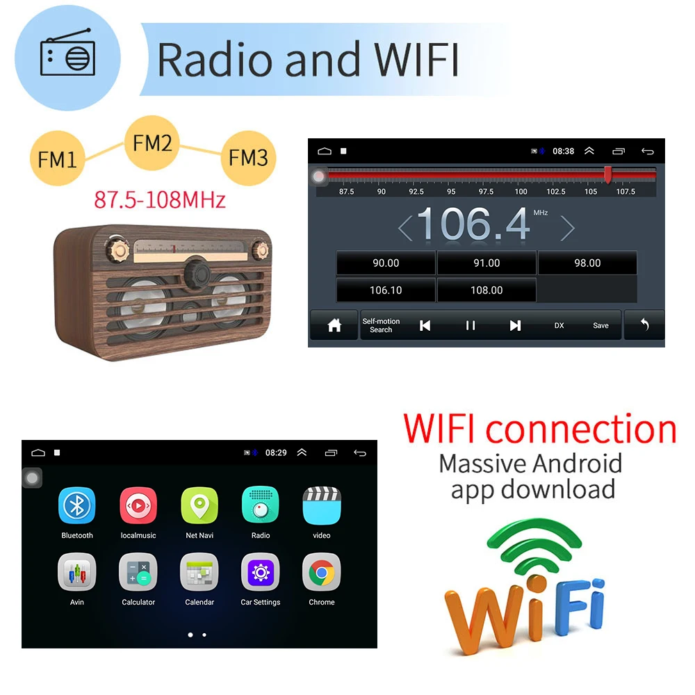 ACODO Android Car Player 7 inch 2 Din Multimedia Wireless Carplay Auto Radio With WiFi Bluetooth FM Navigation Autoradio Stereo