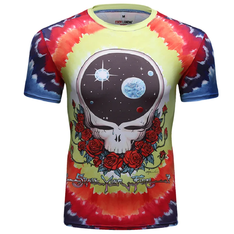 Cody Lundin Summer Colorful Cool Daily Sublimation Printed O Neck Polyester Tshirt Men Gym Rahguard Casual Holiday Beach Shirt