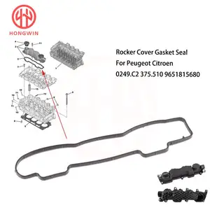 Siegel des Motorschiebers Deckel, Citroen 1,6 HDI, Berlingo C2, C3, C4, C5, Peugeot 206, 307, 308, 407, 3008, 0249.C2, 0248.l1, 9651815680 6 Hauptverkaufsgummi -Porta Citroen C2 - №2