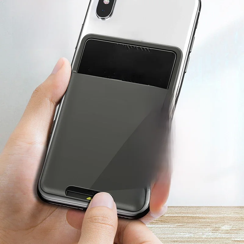 Baseus Silikonowe etui na kartę telefoniczną Etui na kartę telefoniczną Etui na kartę ID Etui na kartę Slim Naklejka na iPhone X Xs XR Samsung — zdjęcie 2