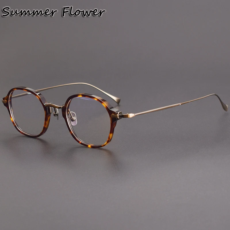 

Women Round Acetate Titanium Optical Spectacles Top Quality High End Prescription Glasses Frame Eyewear Men Eyeglasses