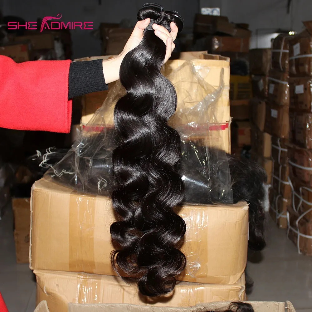 Body Wave Bundles Brazilian Hair Weave 1/3/4 PCS Deal Feixes de cabelo humano Natural Black 8-40 Polegada Remy Hair Extensions For Sale