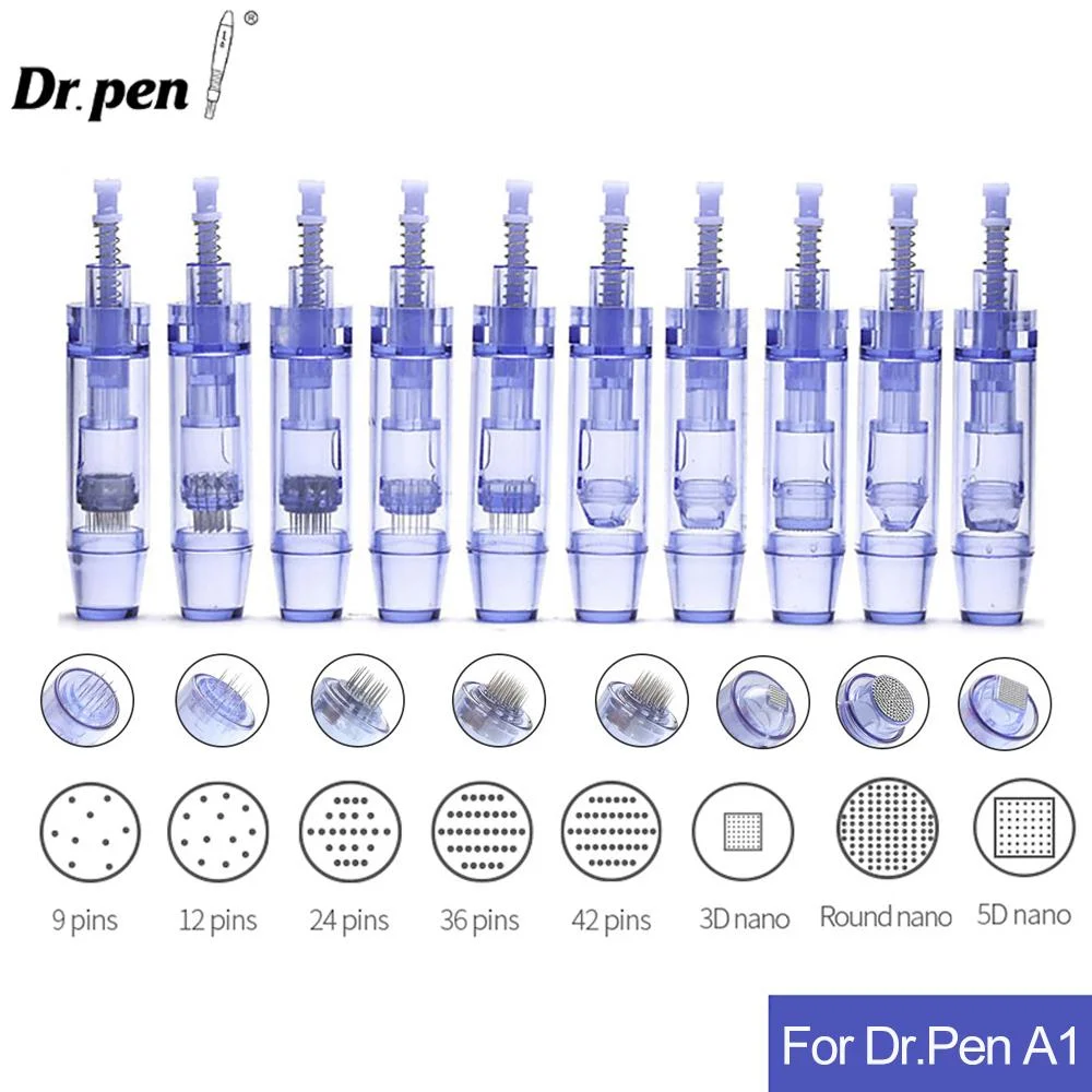 Dr Pen A1 9/12/24/36/42-контактная микроигла 20/50/100 шт. A1 Nano байонетная ручка A1 Сменные картриджи для микронидлинга MTS