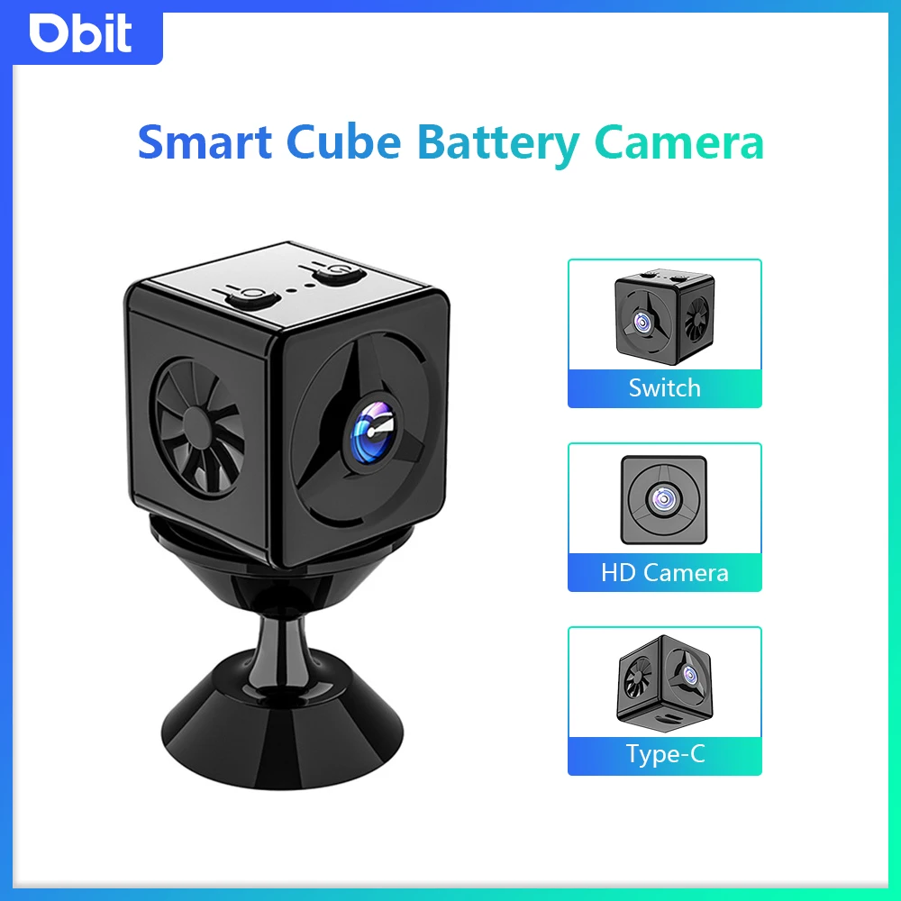 

DBIT K14 2MP Smart Cube HD Camera Wireless WiFi Battery Monitor Mobile Phone Remote Home Pet/Child Activity Monitoring