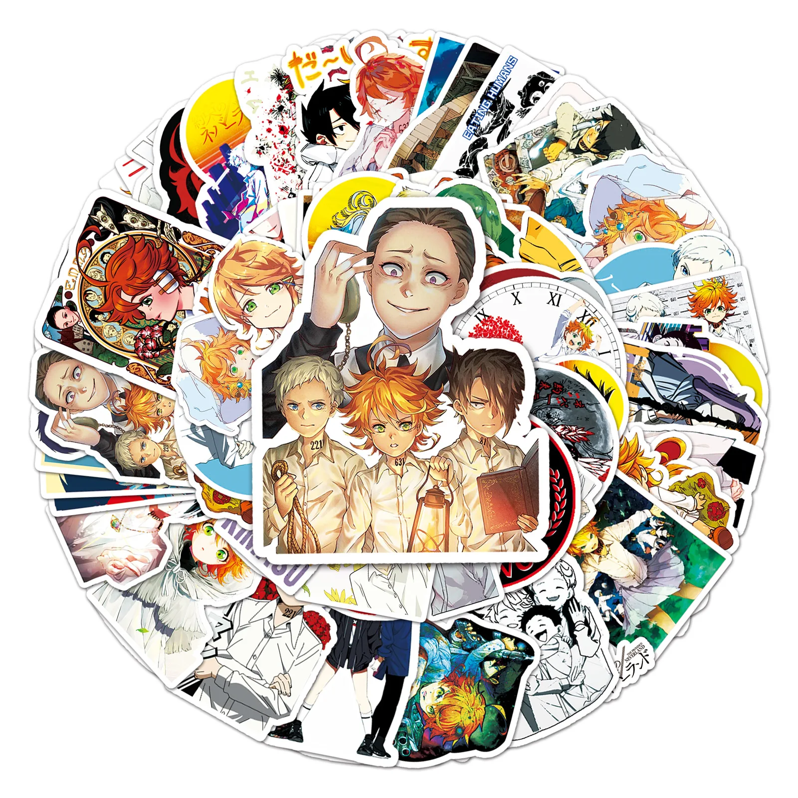 10/30/50PCS Anime The Promised Neverland Stickers DIY Phone Stationary Fridge Luggage Cartoon Sticker PVC Decals Kids Toys Gift