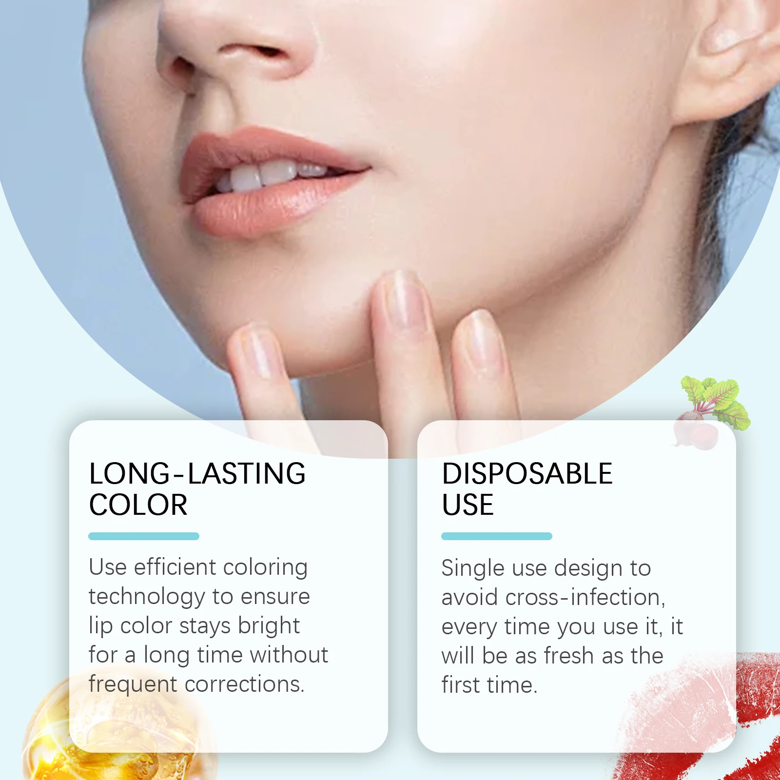 EELHOPE tatouage rouge à lèvres hydratant durable maquillage des lèvres supprimer les lignes des lèvres améliorer l'élasticité imperméable augmenter le brillant rouge à lèvres