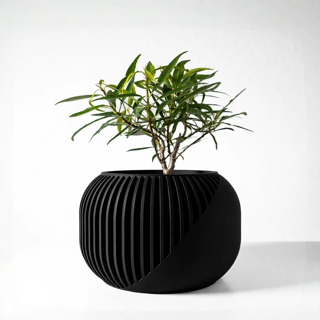 Modern Minimalist 3D Printed Plant Pot– Biodegradable Flower Planter for Home Decor