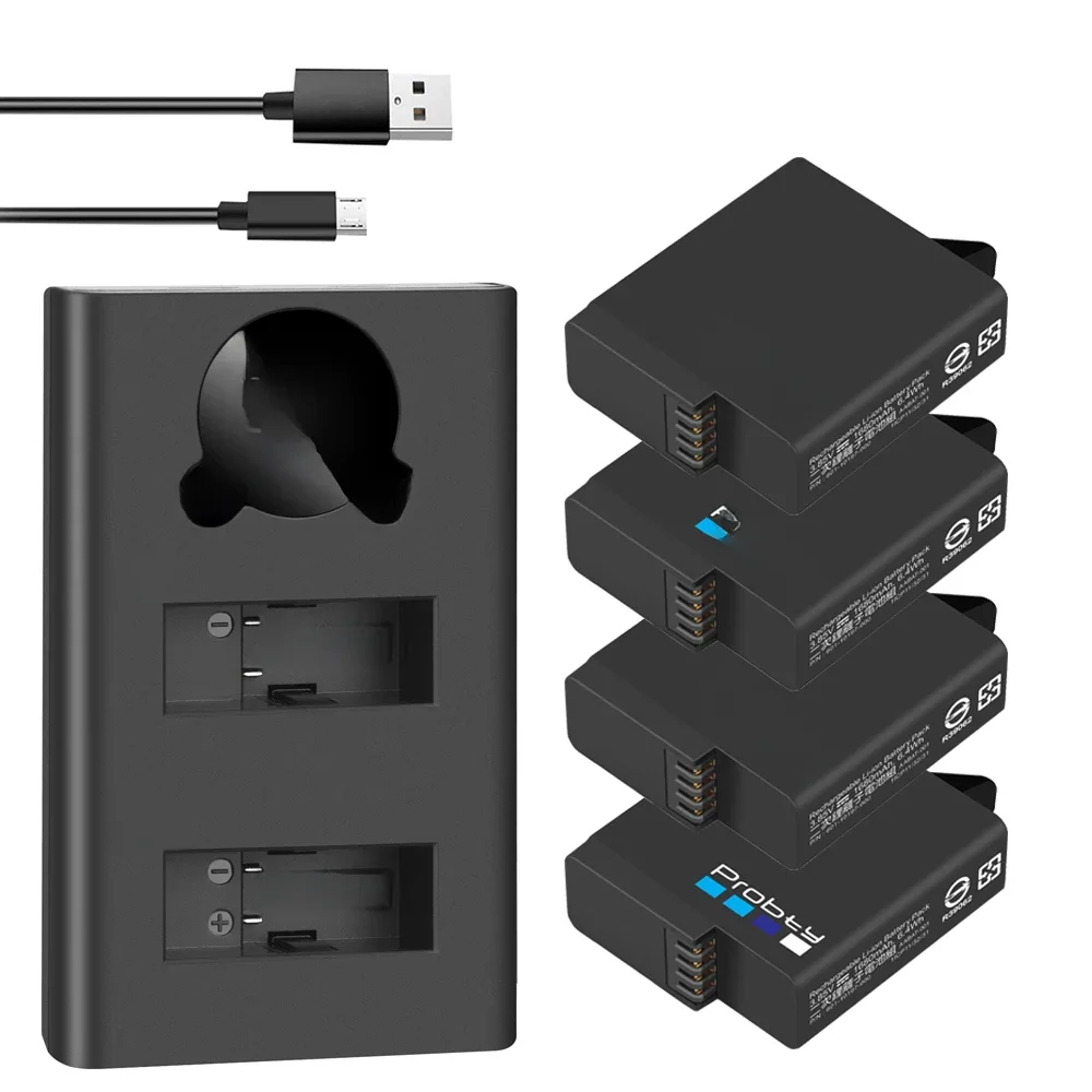 Akumulator 1680mAh GoPro Hero5 hero6 hero7 czarny Bateria Akku do GoPro hero 5 6 7 Hero5 AHDBT 501 akumulator+ładowarka LED USB — zdjęcie 2