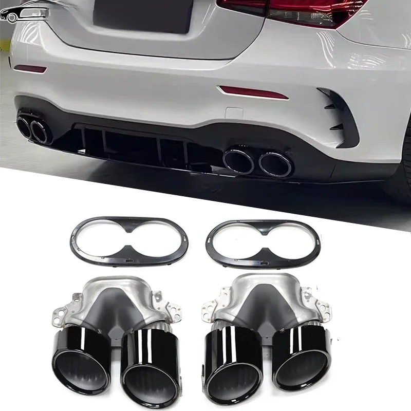 Auto Uitlaat Onderdelen Voor Mercedes-Benz A-Klasse W177 A35 C118 CLA35 X247 GLB35 A45S Auto Achterbumper quad Uitlaat Uitlaat - afbeelding 2