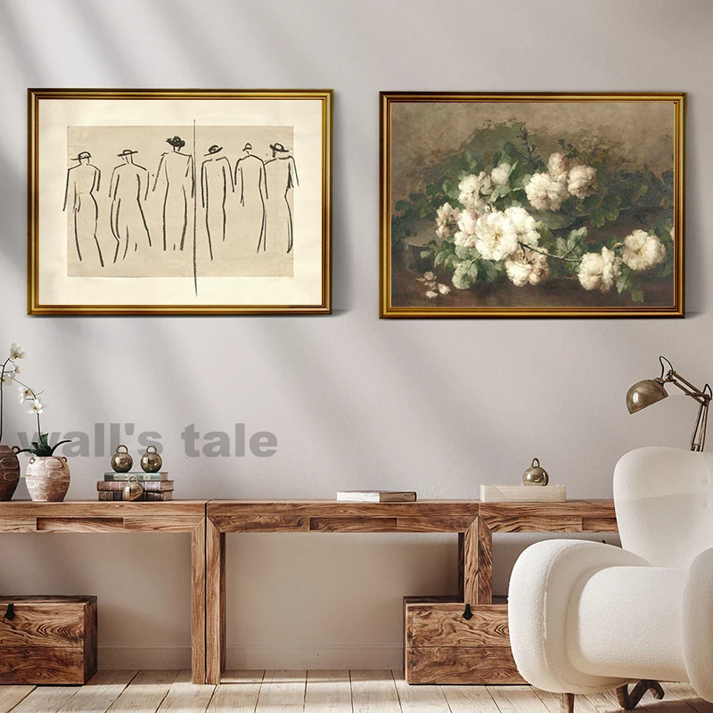 Neutral Art Farmhouse Wall Prints Sailboat Watercolor Painting Canvas Poster Rustic Botanical Gallery Wall Pictures Home Decor