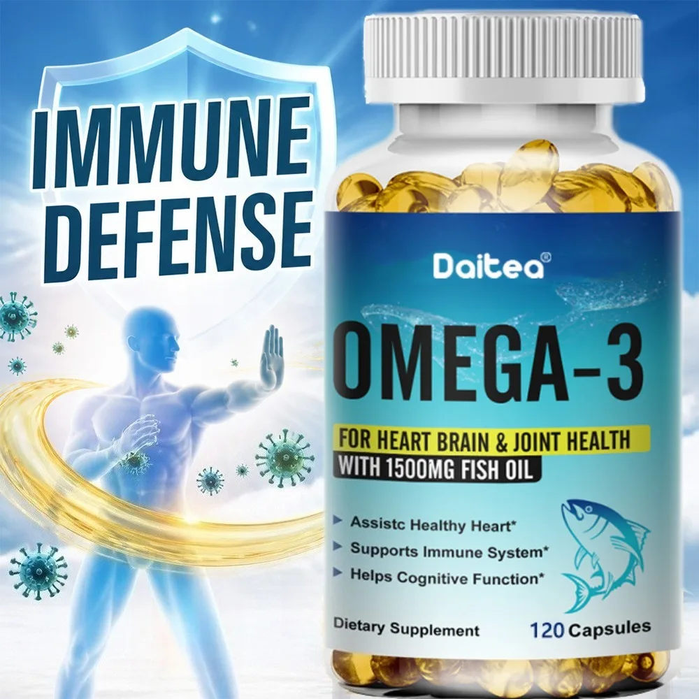 

Omega 3 Fish Oil - Support Brain and Heart Health - with Omega-3 Fatty Acids, EPA, DHA