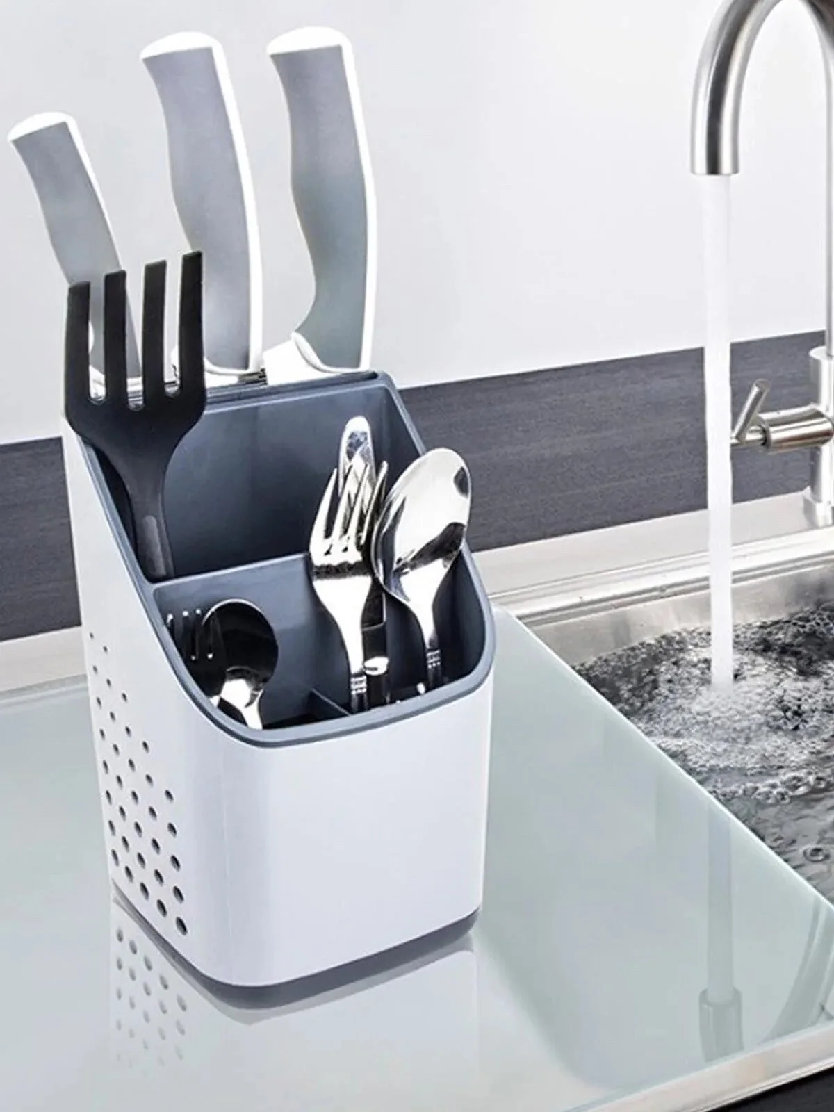 Counter Top Cutlery Holder Knife Holder Organizer Fork Spoon Kitchen Organizer Kitchen Gadget Tools Utensils