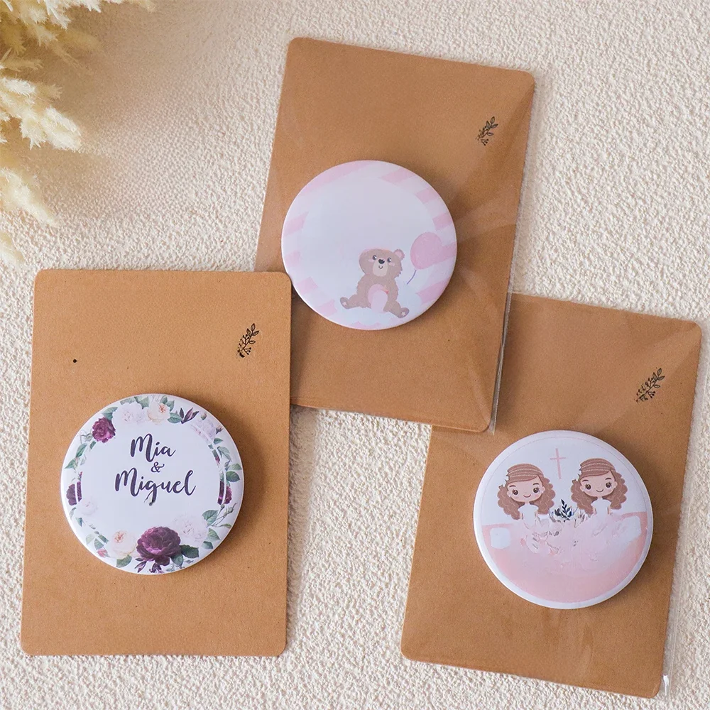 Espelhos personalizados para convidados, espelhos folheados, detalhes personalizados, presentes de