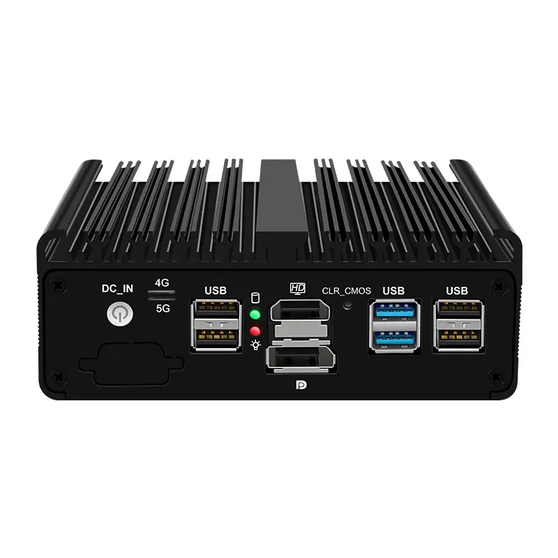 

2025 Fanless Mini PC N150 4x2.5G LAN DDR5 NVMe HDMI2.0 DP AES-NI PfSense OPNsense Firewall Soft Router