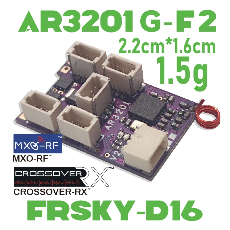 CROSSOVER-RX AR3201G-F2(FRSKY-D16) Built-in 2 brushed ESCs/6CH MicroRX/TELEM/SR3X/GYRO