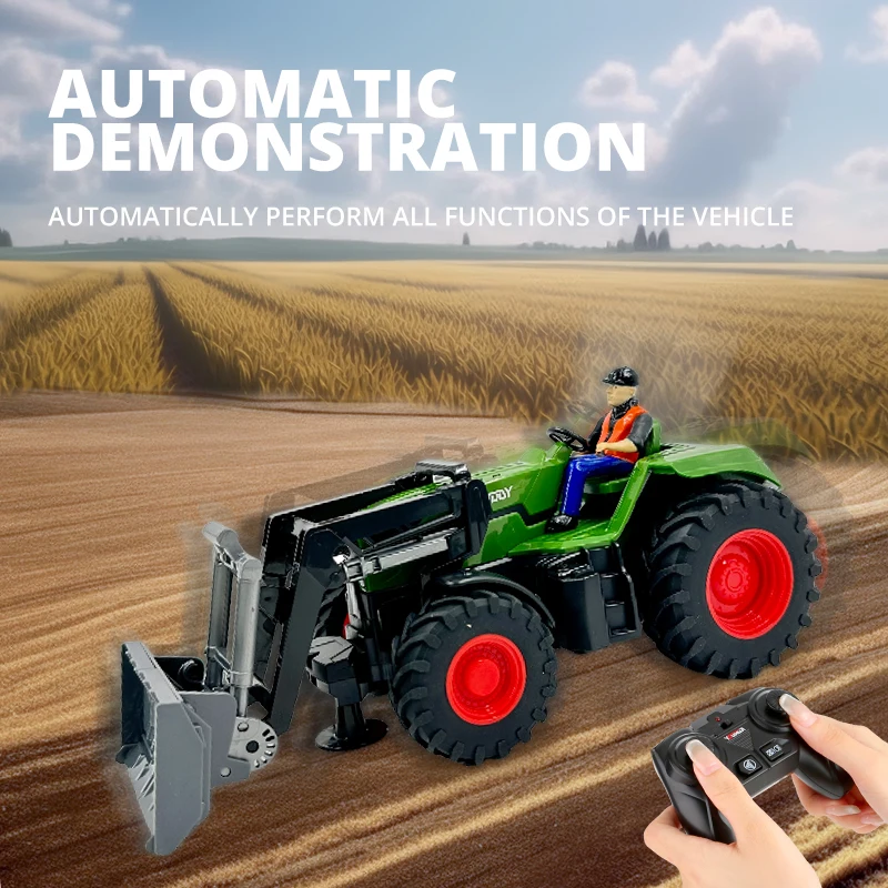 NEW 1/24 RC Farmer Car Multifunctional Agricultural Tractor Model 2.4G Remote Control Lighting Vehicle Toys for Boys Kids Gifts