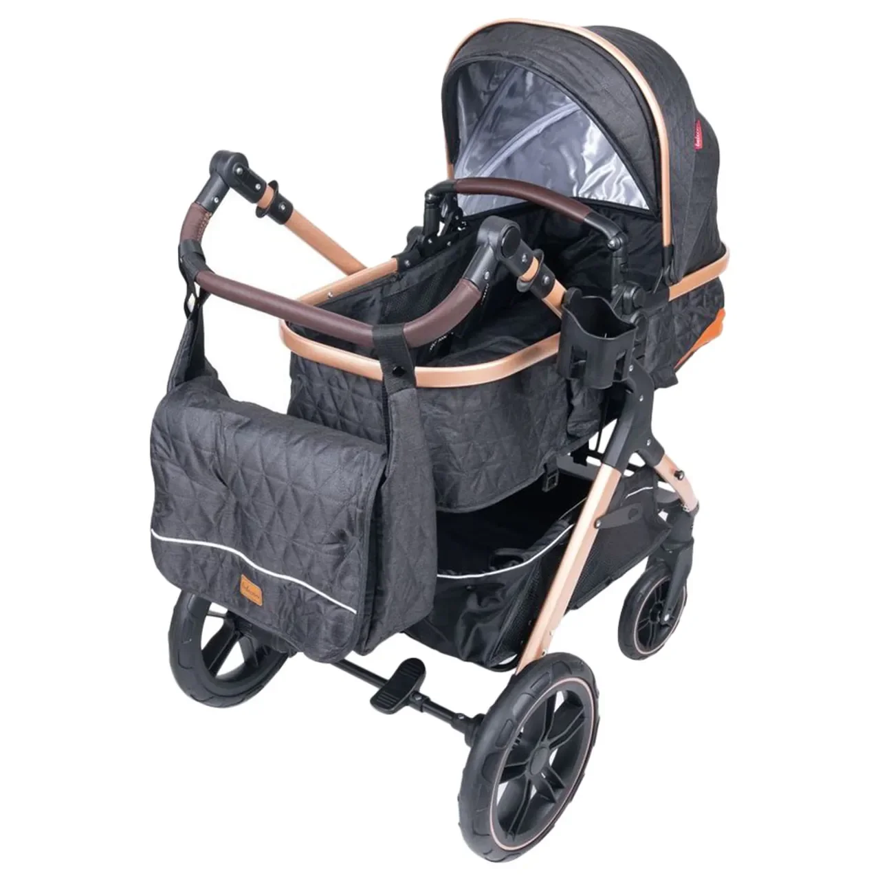 2 in1 Baby Stroller High Landscape Infant Stroller Reversible Stroller Adjustable Backrest & Canopy Pram for Newborn