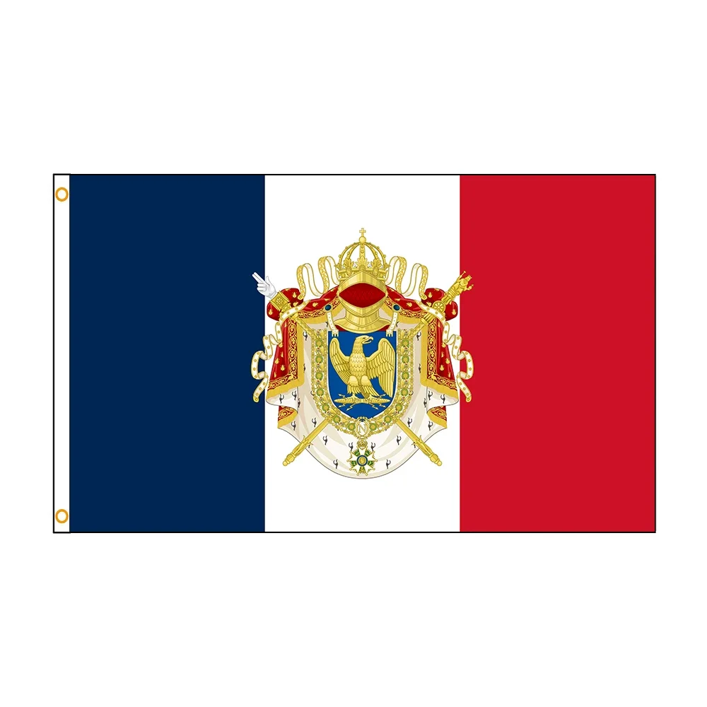 FLAGLAND 90x150cm Royal Napoléon I France FRA Fr Drapeau avec Armoiries