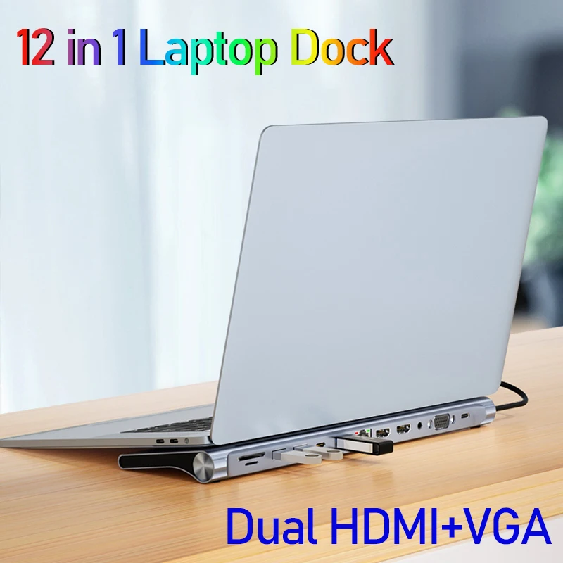 2023 último estilo 10 en 1 dock hub usb c estación de acoplamiento para computadora portátil para MacBook macmini Dell Lenovo ASUS tipo c thunderbolt satechi