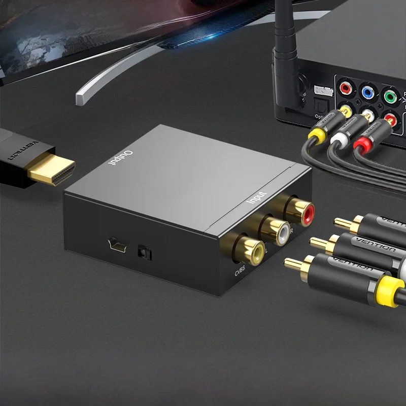 Przewód przedłużający AV do konwertera HDMI HDMI do RCA Adapter wideo z Mini przewód zasilający USB dla TV, pudełko żarówka jak konsola do gier HDMI na AV, — zdjęcie produktu 7
