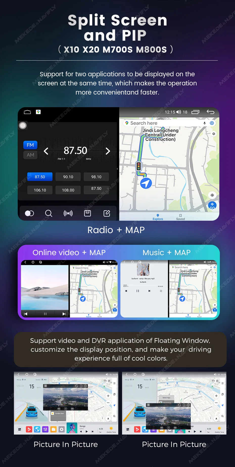 MEKEDE Autoradio mit CarPlay und Android Auto für Ford Focus, Fiesta, C-Max, Fusion, Kuga, Mondeo, Galaxy 2, Baujahr 2004–2007, DSP-Multimedia-Player. – Detail 19