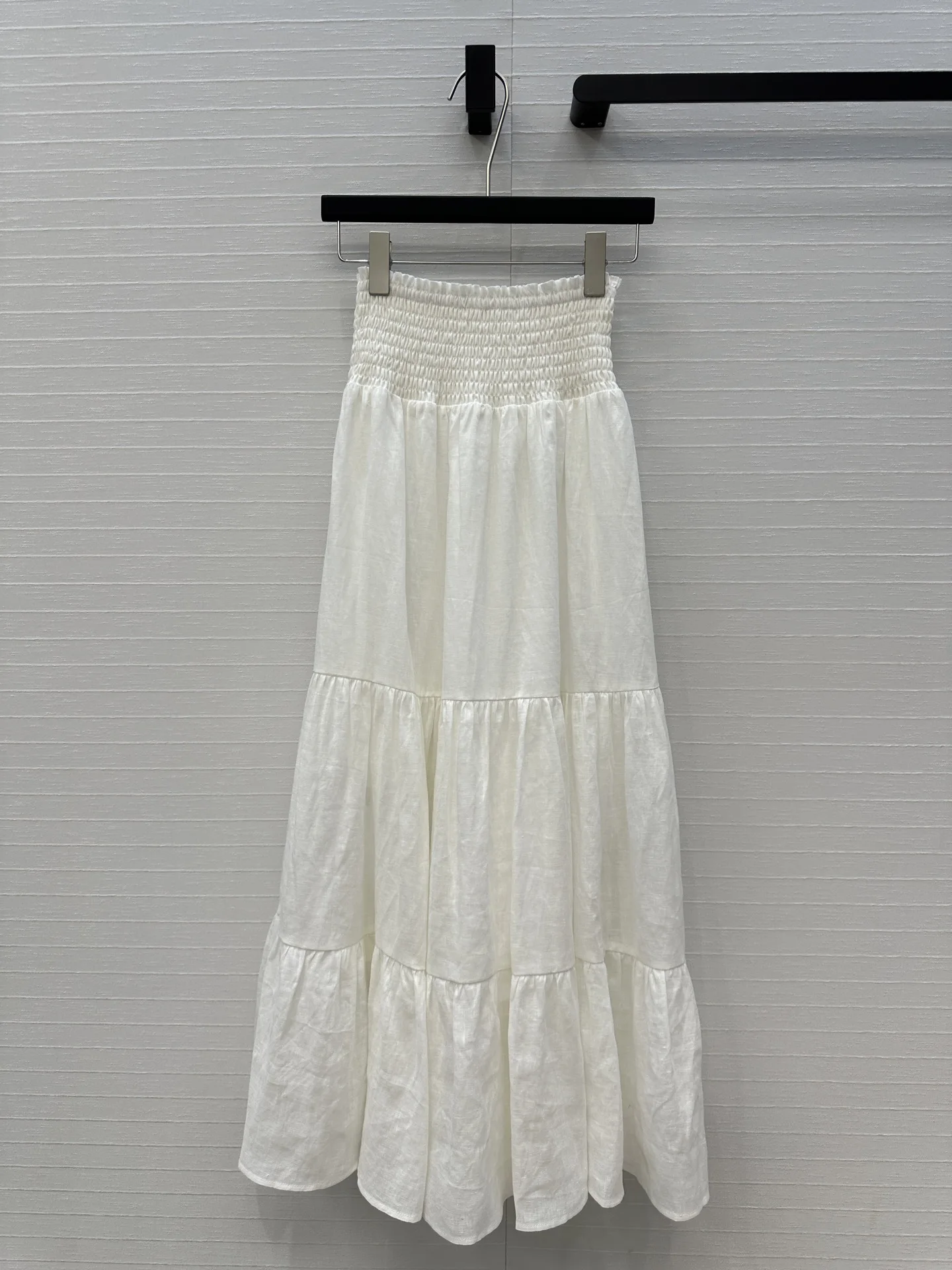 

Vintage Court Style Elegant White Linen Long Skirt