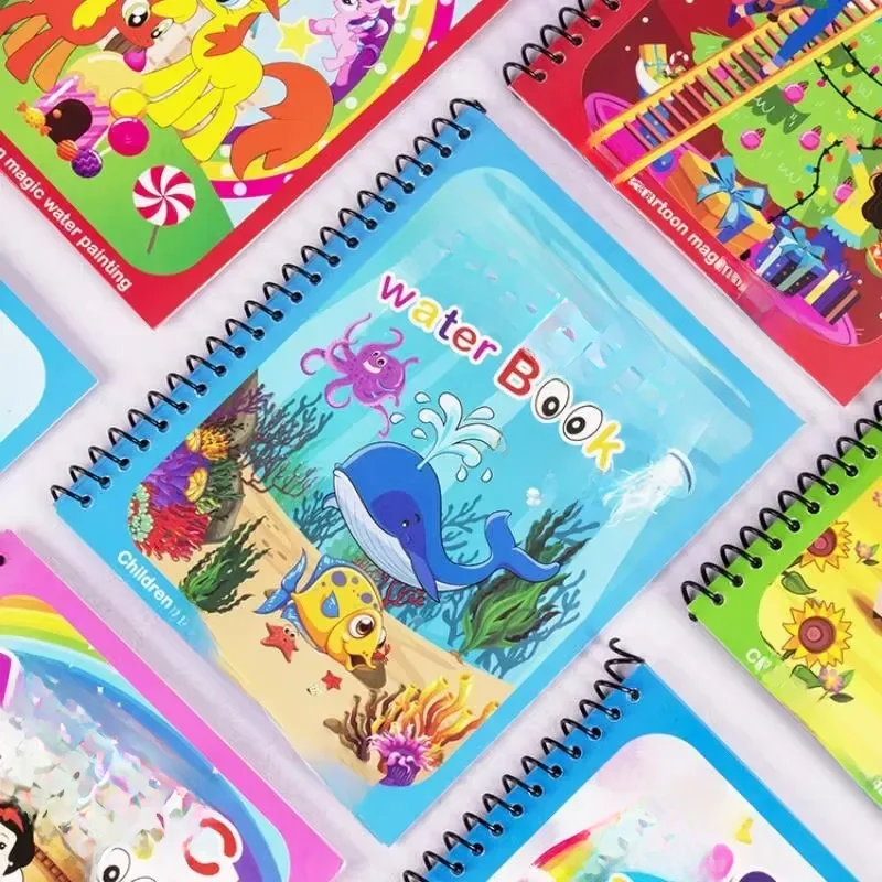 Livre de coloriage réutilisable, 1 livre + 1 stylo, livre de peinture à l'eau, éducation sensorielle précoce, Puzzle, jouets de dessin