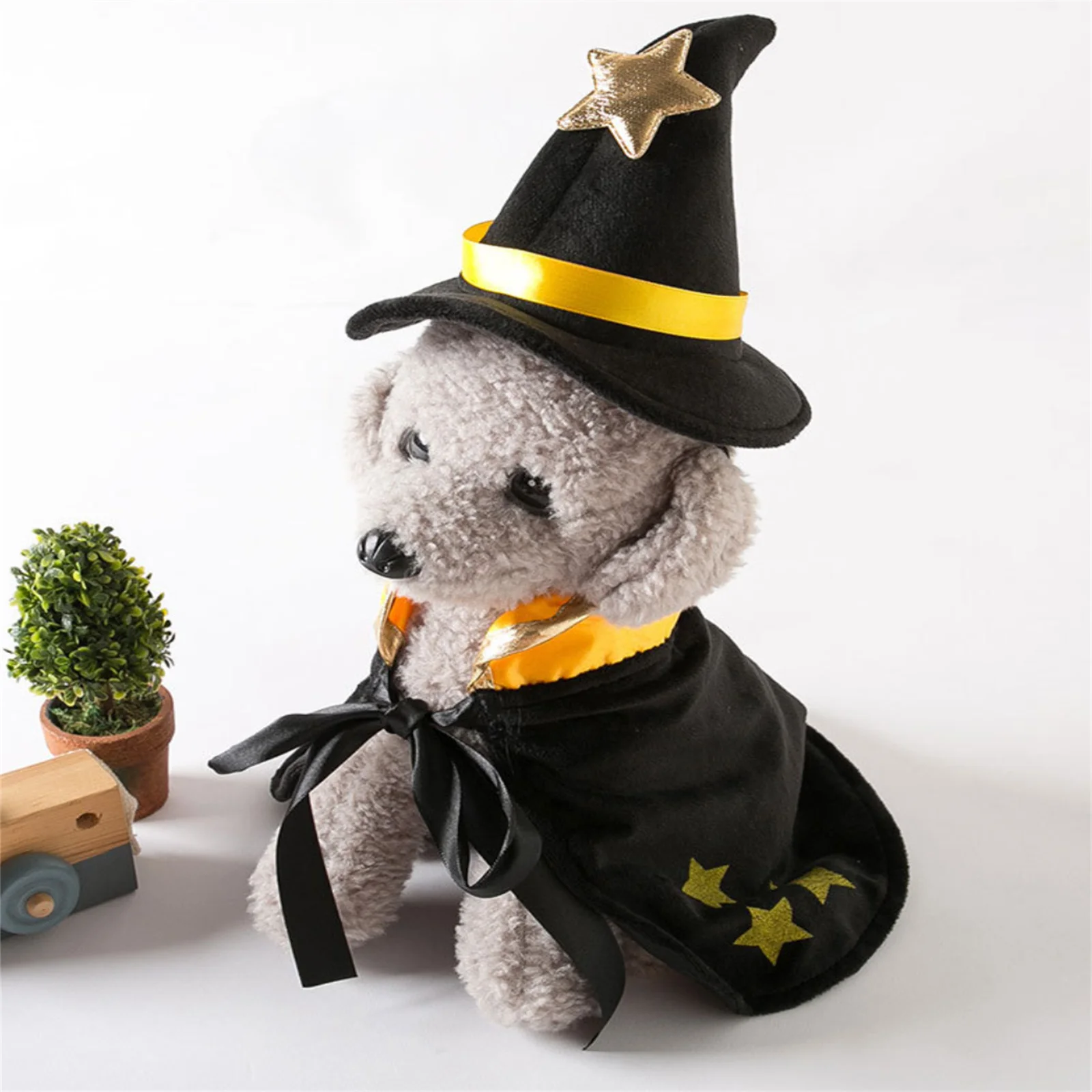 Halloween Pet Cape And Hat Set Cats Witch Clothes Cosplay Witch Dress Cat Dog Costume Pets Products Accessories Props