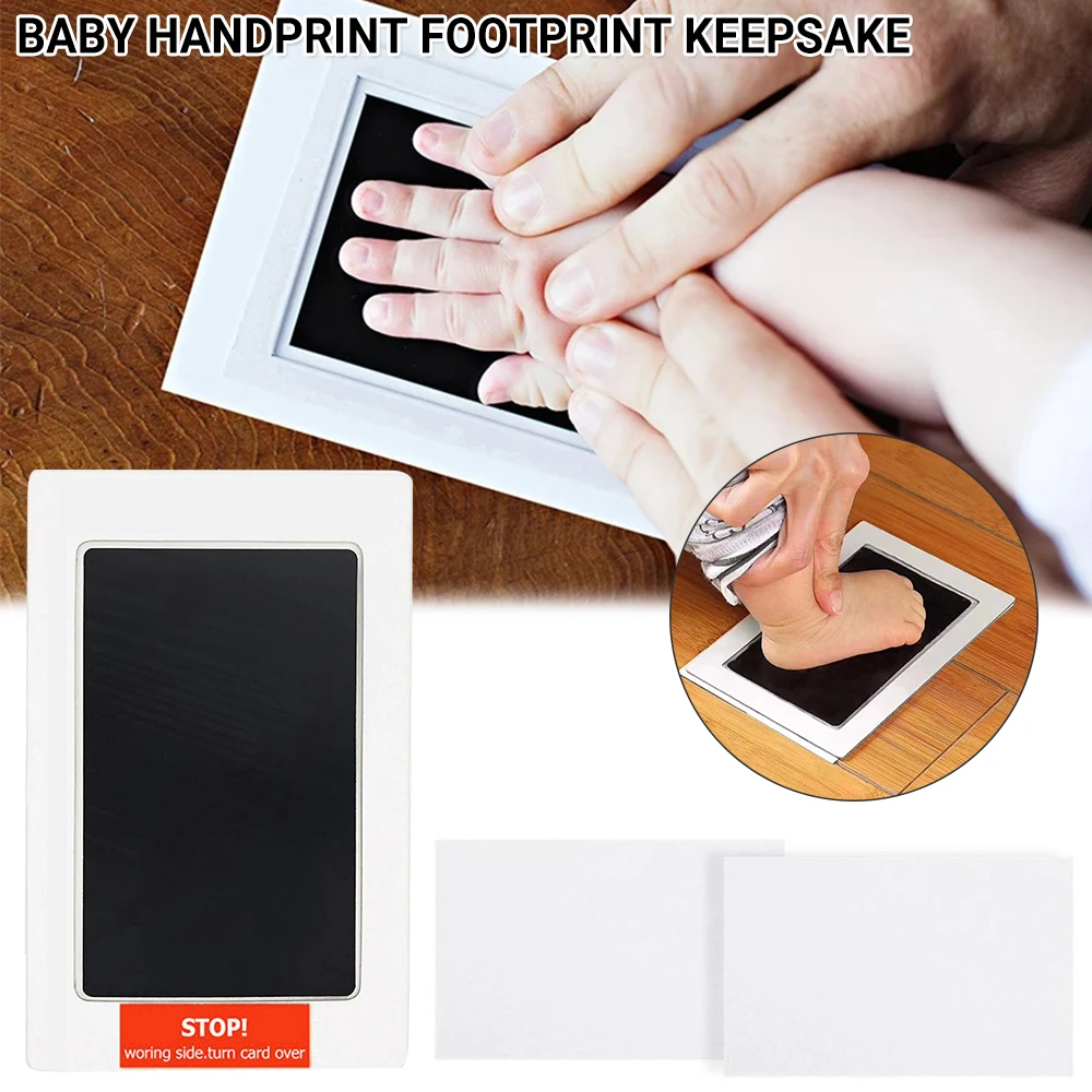 1Set Baby Safe Ink Pad Handprint Footprint Pet Paw Inkless Imprint Cards Kit