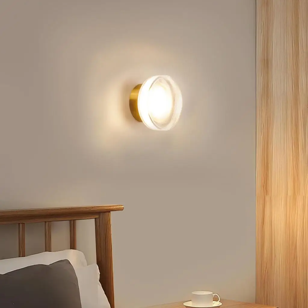 

Современный круглый настенный светильник, светодиодный акриловый настенный светильник, бра для гостиной, коридора, спальни, ванной комнаты, украшение дома, внутреннее освещение