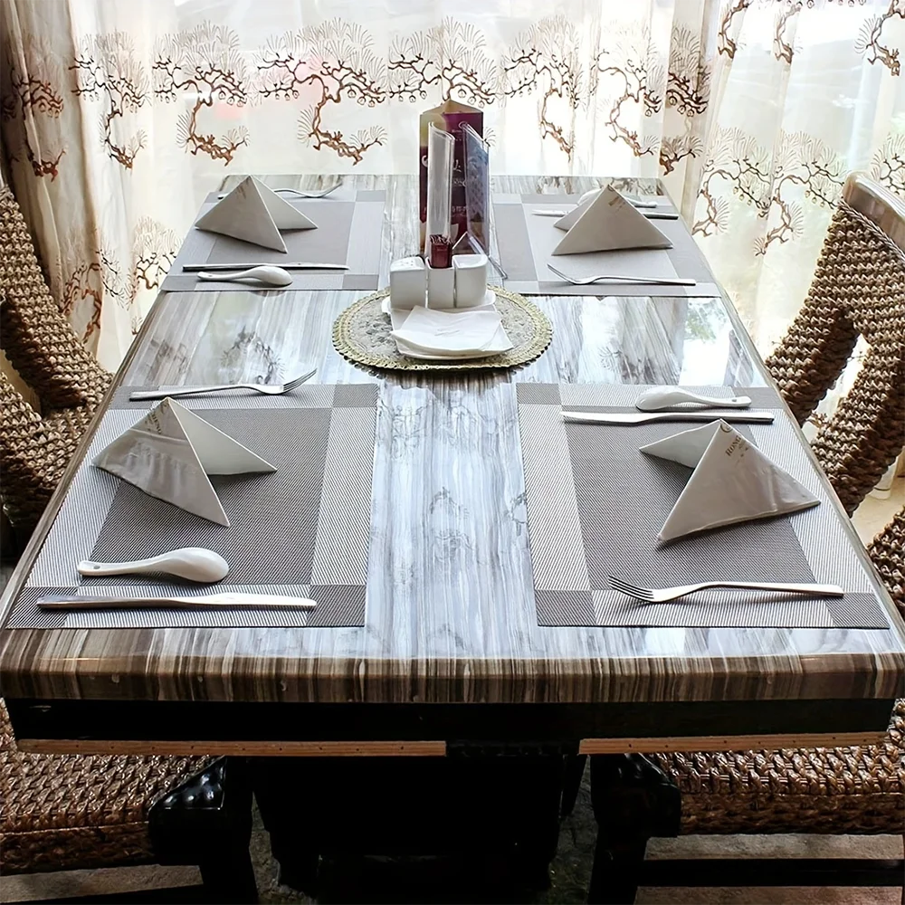 Tischsets für den Esstisch in der Küche, hitzebeständige, rutschfeste, fleckig waschbare PVC-Tischsets, leicht zu reinigende Speisematten – Detail 1