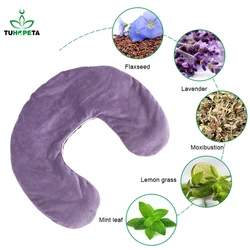 Tappetino riscaldante umido per microonde per spalla collo avvolgente cuscino da viaggio scalda schiena scialle ponderato lavanda Tuhopeta a forma di U