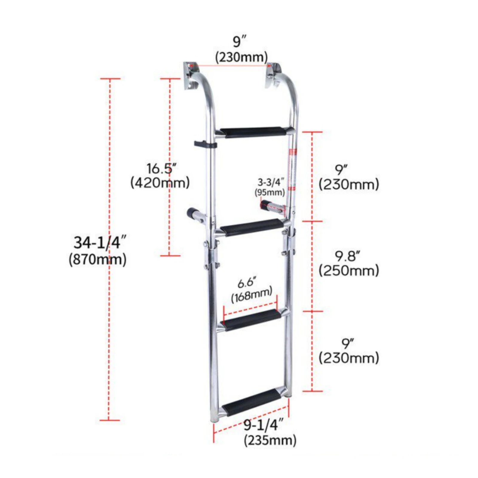 Stainless Steel Boat Ladder Telescopic Folding Marine Boarding Ladder Deck Access Step for Yacht Speedboat Marine Accessories view 6