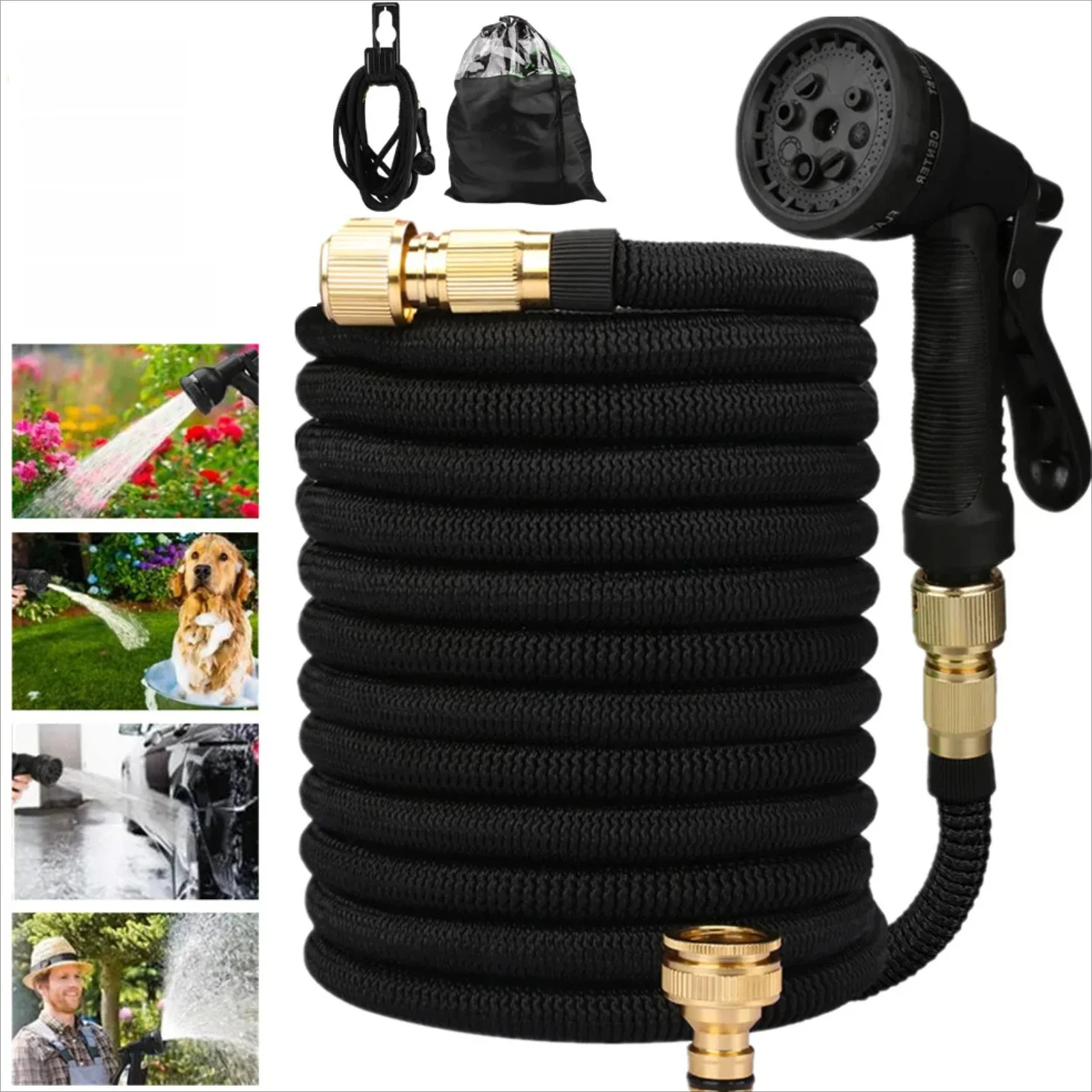 25/50/75/100ft Draagbare Tuinslang Waterpistool Voor Het Reinigen Van Wasstraat Machine Watering Sprinkler Duurzaam waterpistool Met Waterslang - afbeelding 2