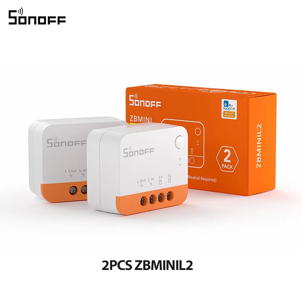 SONOFF ZBMINIL2 Extreme ZigBee Schakelaar Geen Nulleider Nodig Smart Home Tweerichtingsbediening Werkt met Alexa Google Home Vereiste Zigbee Hubs